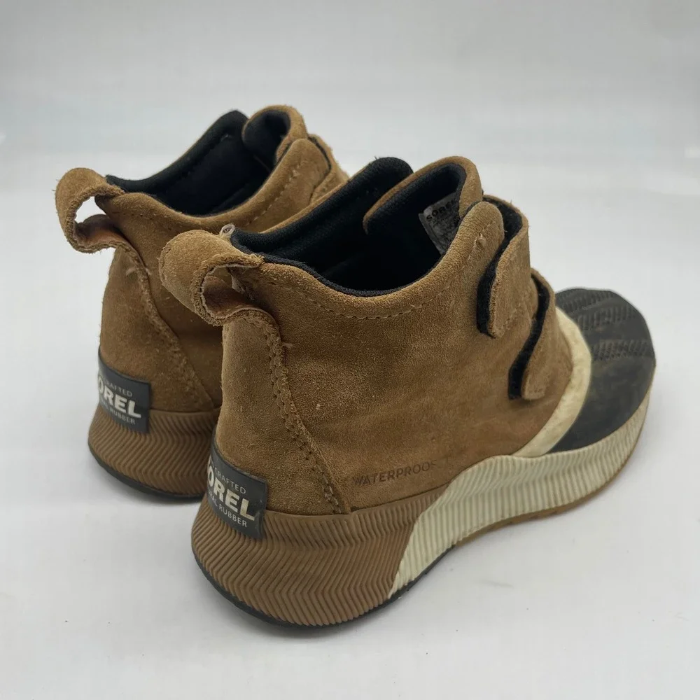 Sorel Kids Out N About Classic Waterproof Suede Duck Boots Tan Toddler Size 13
